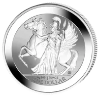 1 Unze Silbermünze Pegasus - Göttin Athene 2017 - Reverse Proof