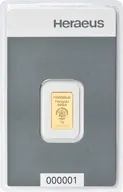 1 Gramm Goldbarren Heraeus