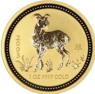 1/10 Unze Goldmünze Australien Lunar I Ziege 2003