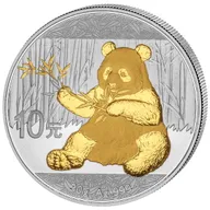 30g Silbermünze China Panda 2017 teilvergoldet