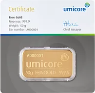 50 Gramm Goldbarren Umicore