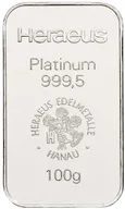 100 Gramm Platinbarren Heraeus