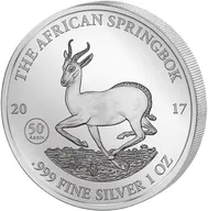 1 Unze Silbermünze Afrika Gabun Springbock 2017