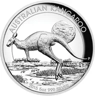 5 Unzen Silbermünze Australien Känguru 2015 High Relief - polierte Platte