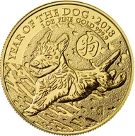 1 Unze Goldmünze Lunar UK Hund 2018