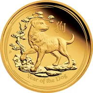1/10 Unze Goldmünze Australien Lunar II Hund 2018 - polierte Platte