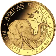 1/2 Unze Goldmünze Somalia Elefant 2018