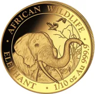 1/10 Unze Goldmünze Somalia Elefant 2018