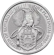 1 Unze Platinmünze Queens Beasts Griffin 2018
