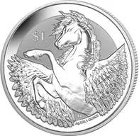 1 Unze Silbermünze Virgin Islands Pegasus 2018 - Reverse Frosted