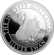 1 Unze Silbermünze Australien Schwan 2018 - polierte Platte
