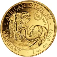 1 Unze Goldmünze Somalia Elefant 2018 - 15 Jahre Jubiläum