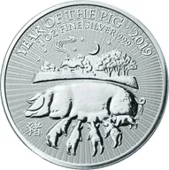 1 Unze Silbermünze Lunar Serie UK Schwein 2019