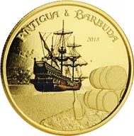 1 Unze Goldmünze EC8 Antigua & Barbuda - Rum Runner 2018 - coloriert