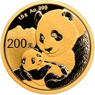 15 Gramm Goldmünze China Panda 2019