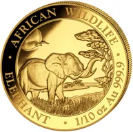 1/10 Unze Goldmünze Somalia Elefant 2019