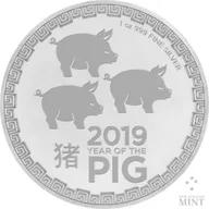 1 Unze Silbermünze Niue Schwein 2019