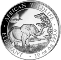 10 Unzen Silbermünze Somalia Elefant 2019