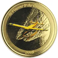 1 Unze Goldmünze EC8 St. Vincent & The Grenadines - Seaplane 2018 coloriert