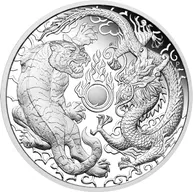 1 Unze Silbermünze Australien Drache & Tiger 2019 - polierte Platte