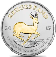 1 Unze Silbermünze Krügerrand 2019 teilvergoldet
