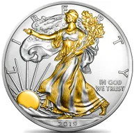 1 Unze Silbermünze American Eagle 2019 teilvergoldet