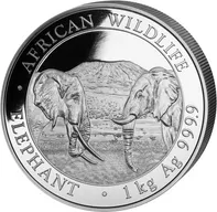 1 Kilogramm Silbermünze Somalia Elefant 2020