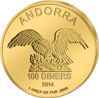 1/2 Unze Goldmünze Andorra Eagle