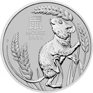 1 Unze Platinmünze Australien Lunar III Maus 2020