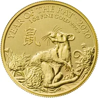 1 Unze Goldmünze Lunar UK Ratte 2020