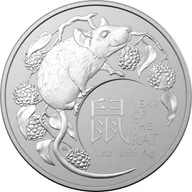 1 Unze Silbermünze Australien RAM Lunar Ratte 2020