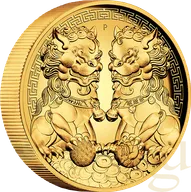 2 Unzen Goldmünze Australien Double Pixiu 2020 - High Relief - polierte Platte