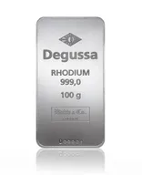 100 Gramm Degussa Rhodiumbarren