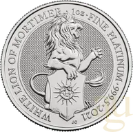 1 Unze Platinmünze Queens Beasts White Lion 2021