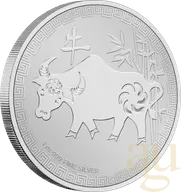 1 Unze Silbermünze Niue Lunar Ochse 2021