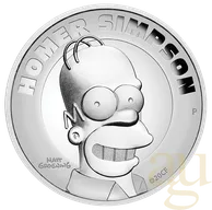 2 Unzen Silbermünze Tuvalu The Simpsons - Homer Simpson 2021 - polierte Platte - High Relief
