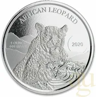 1 Unze Silbermünze Afrika Ghana Leopard 2020