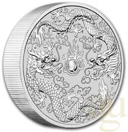 10 Unzen Silbermünze Australien Double Dragon 2021