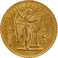 20 Francs Goldmünze Genius - stehender Engel