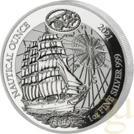 1 Unze Silbermünze Ruanda Nautical Serie - 100 Jahre Sedov 2021 - polierte Platte