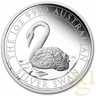 1 Unze Silbermünze Australien Schwan 2021 - polierte Platte