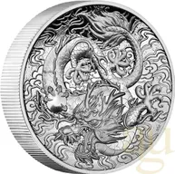 2 Unzen Silbermünze Australien Drache 2021  - High Relief - polierte Platte