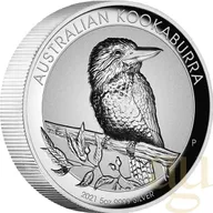 5 Unzen Silbermünze Australien Kookaburra 2021 - High Relief - Incuse - polierte Platte