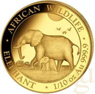 1/10 Unze Goldmünze Somalia Elefant 2022