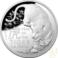 1 Unze Silbermünze Australien RAM Lunar Tiger 2022 - polierte Platte