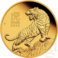 1/10 Unze Goldmünze Australien Lunar III Tiger 2022 - polierte Platte