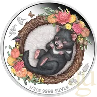1/2 Unze Silbermünze Australien Dreaming Down Under - Tasmanian Devil 2021 - proof color
