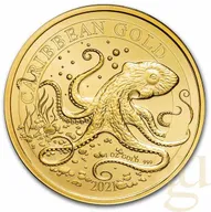 1 Unze Goldmünze Barbados Octopus 2021