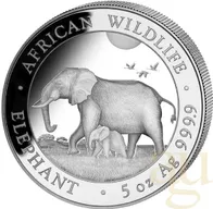 5 Unzen Silbermünze Somalia Elefant 2022