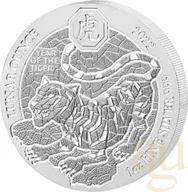 1 Unze Silbermünze Ruanda Lunar Tiger 2022